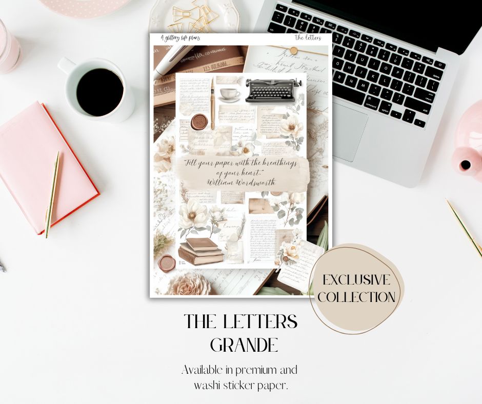 The Letters Grande deco Sticker Sheet for Planners and Journals