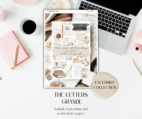 The Letters Grande deco Sticker Sheet for Planners and Journals