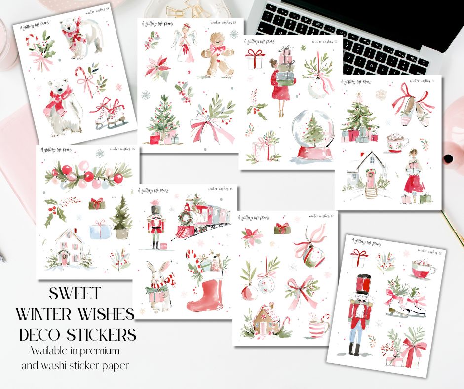 Sweet Winter Wishes Decorative Stickers for Planners and Journals