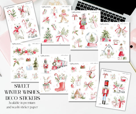 Sweet Winter Wishes Decorative Stickers for Planners and Journals