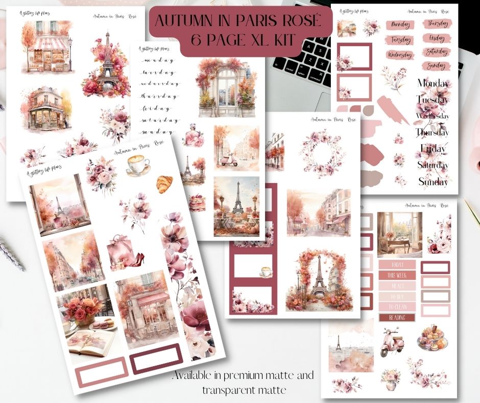 Autumn in Paris Rosé - Planner and Journaling Stickers