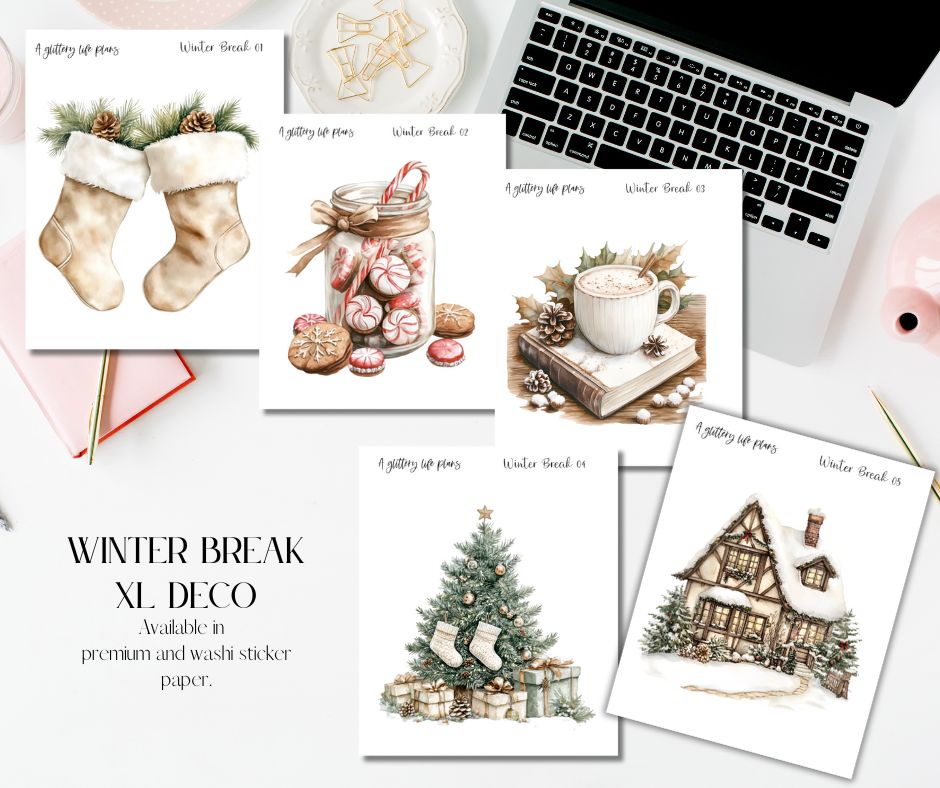 Winter Break XL Large Deco Stickers for Planners and Journals
