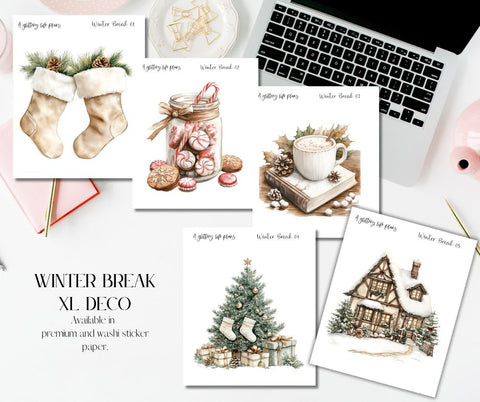 Winter Break XL Large Deco Stickers for Planners and Journals