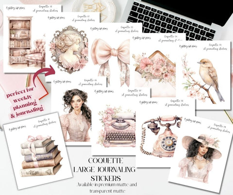 Coquette Large Deco Stickers for Planners and Journals