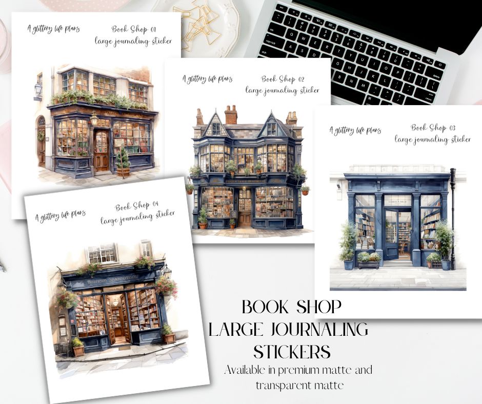 Book Shop Large Deco Stickers for Planners and Journals