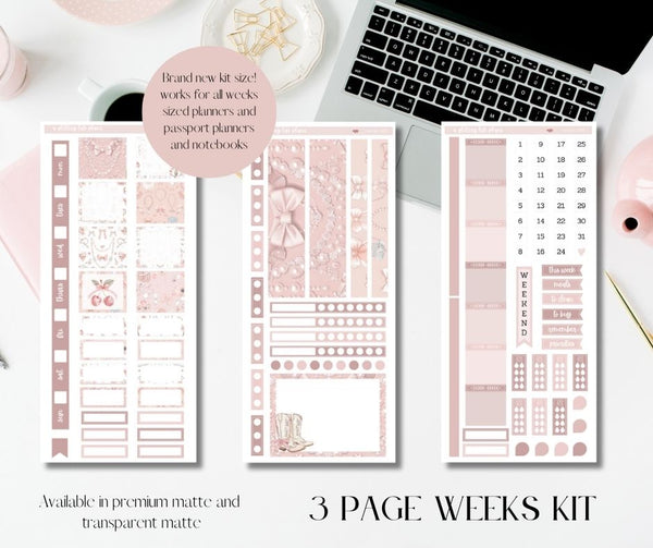 Hobonichi Weeks #003 with deco add on 3 page Sticker Kit for Weeks sized Planners