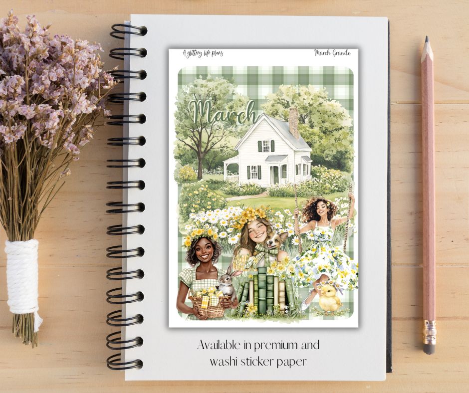 Grande March deco Sticker Sheet for Planners and Journals