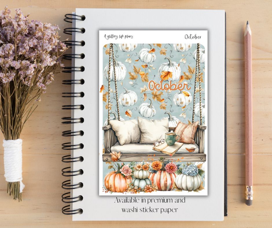 October Grande deco Sticker Sheet for Planners and Journals