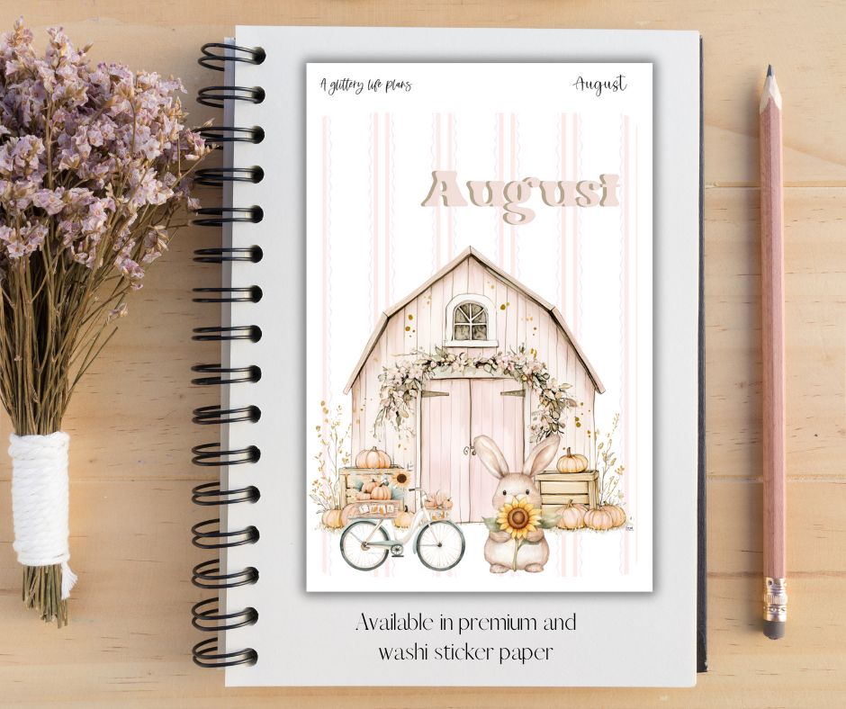 August Grande deco Sticker Sheet for Planners and Journals