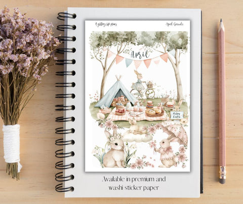 Grande April deco Sticker Sheet for Planners and Journals