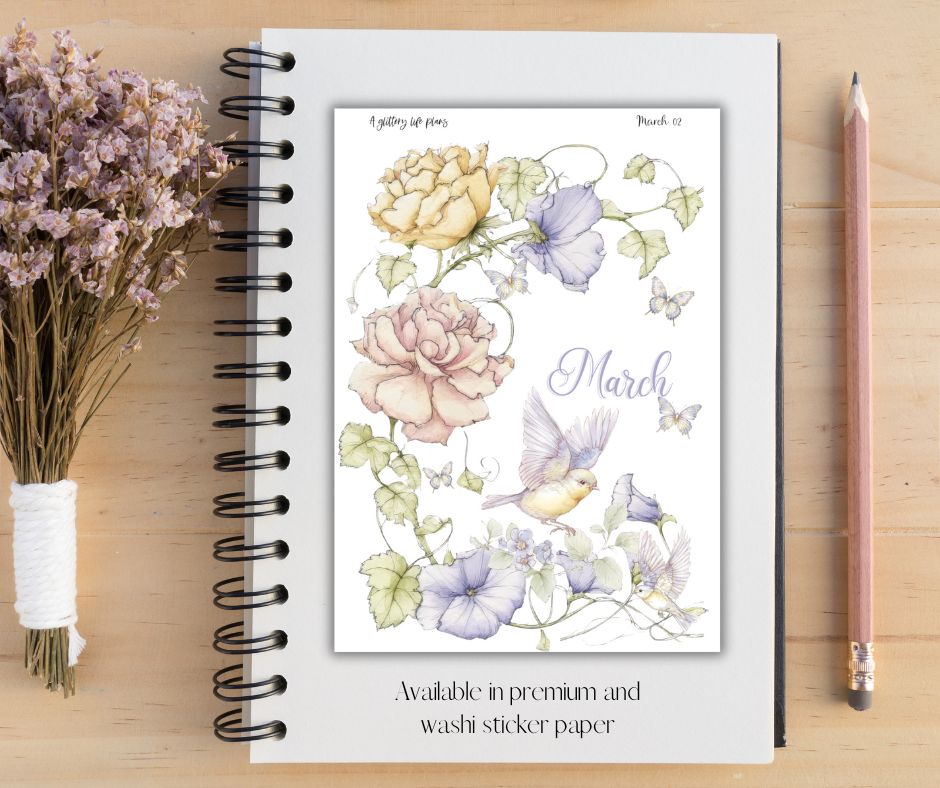March 02 Grande deco Sticker Sheet for Planners and Journals