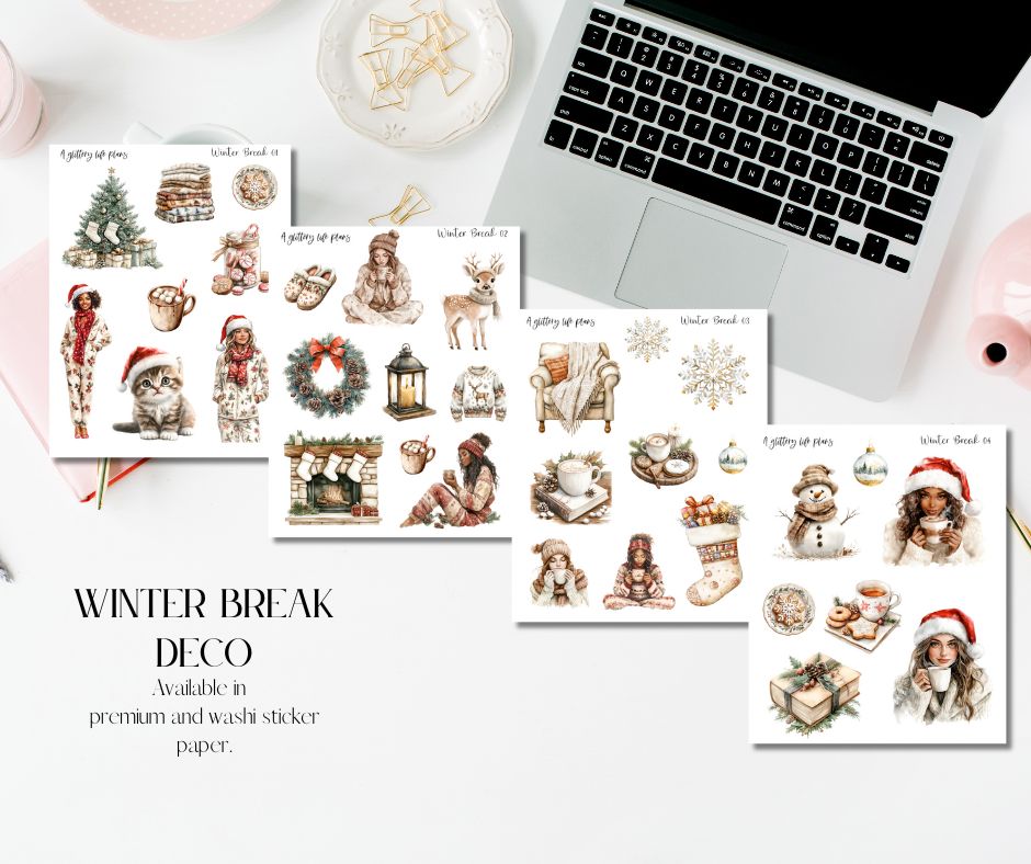 Winter Break Deco Stickers for Planners and Journals