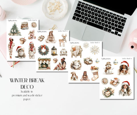 Winter Break Deco Stickers for Planners and Journals