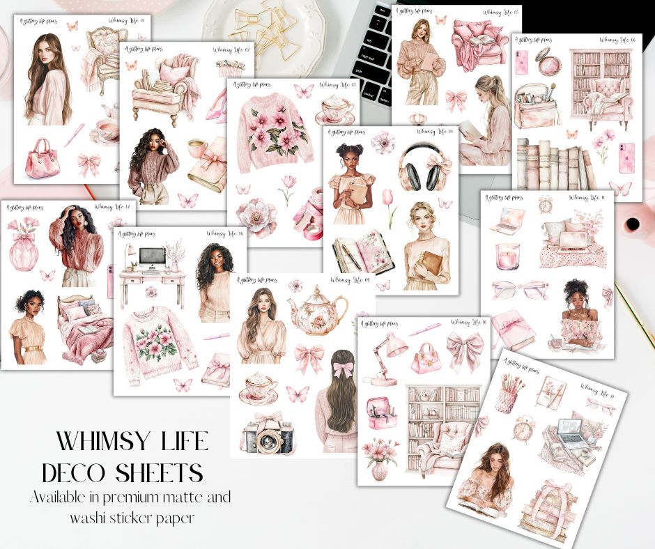 Whimsy Sticker Trend Whimsy Life Decorative Stickers for Planners and Journals – A Glittery ...