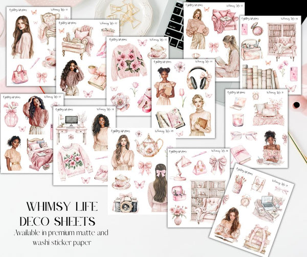 Whimsy Life Decorative Stickers for Planners and Journals