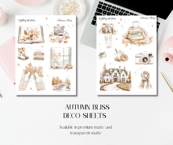 Autumn Bliss 6 page Mini Kit - Planner and Journaling Stickers