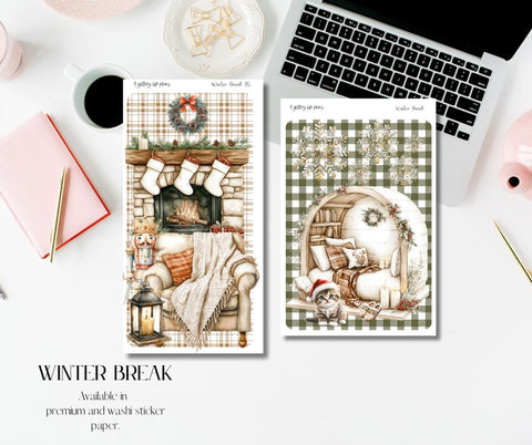 Winter Break Full Sheet deco Sticker Sheet for Planners and Journals