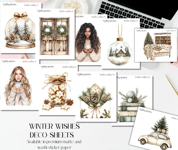 Winter Wishes Decorative Stickers for Planners and Journals