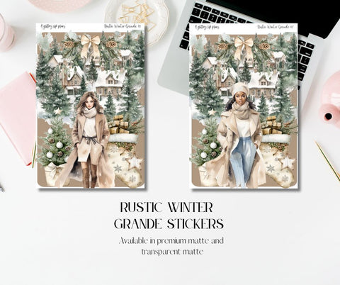 Grande Rustic Winter deco Sticker Sheet for Planners and Journals