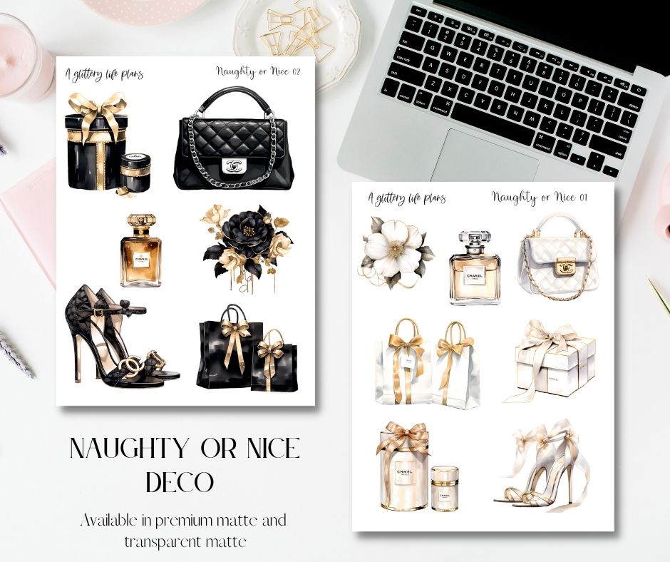 Naughty or Nice Deco Journaling Sticker Sheets