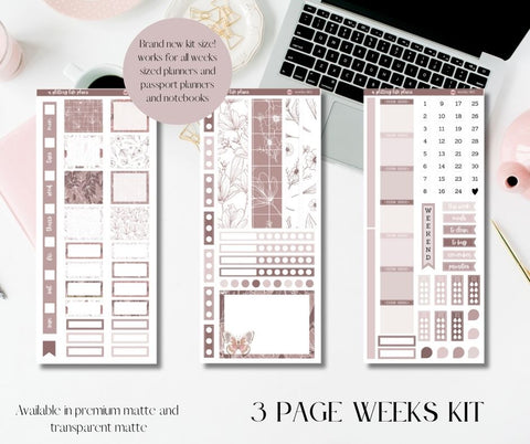 Hobonichi Weeks #001 3 page Sticker Kit for Weeks sized Planners
