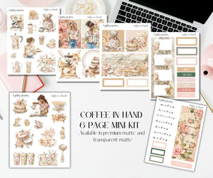 Coffee in Hand 6 page Mini Kit - Planner and Journaling Stickers