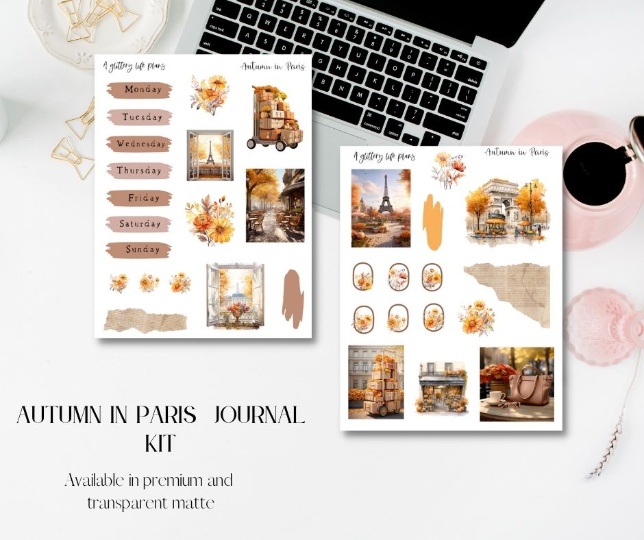 Autumn in Paris Journaling Kit and Deco Sheets
