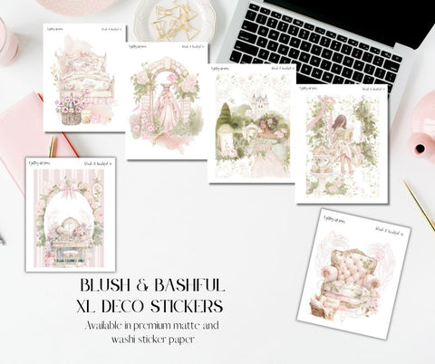 Blush & Bashful XL Large Deco Stickers for Planners and Journals