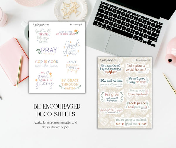 Be Encouraged deco sticker sheets