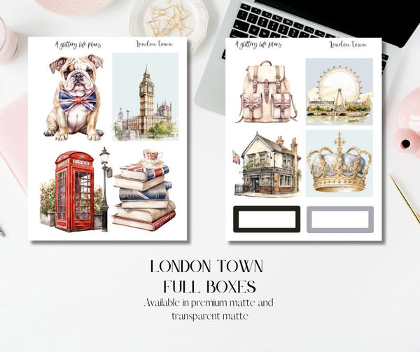 London Town 7 page Mini Kit - Planner and Journaling Stickers