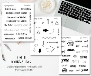 Faith Journaling variety sheet- Stickers for planners, journals and Bibles