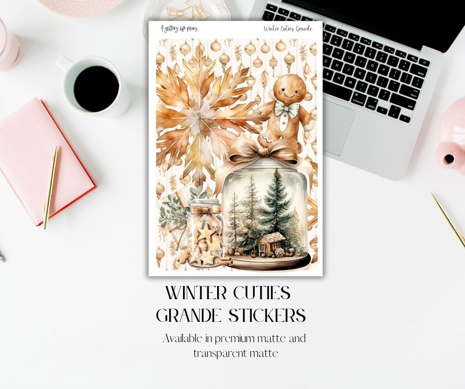 Grande Winter Cuties deco Sticker Sheet for Planners and Journals