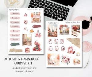Autumn in Paris Rosé Journaling Kit and Deco Sheets