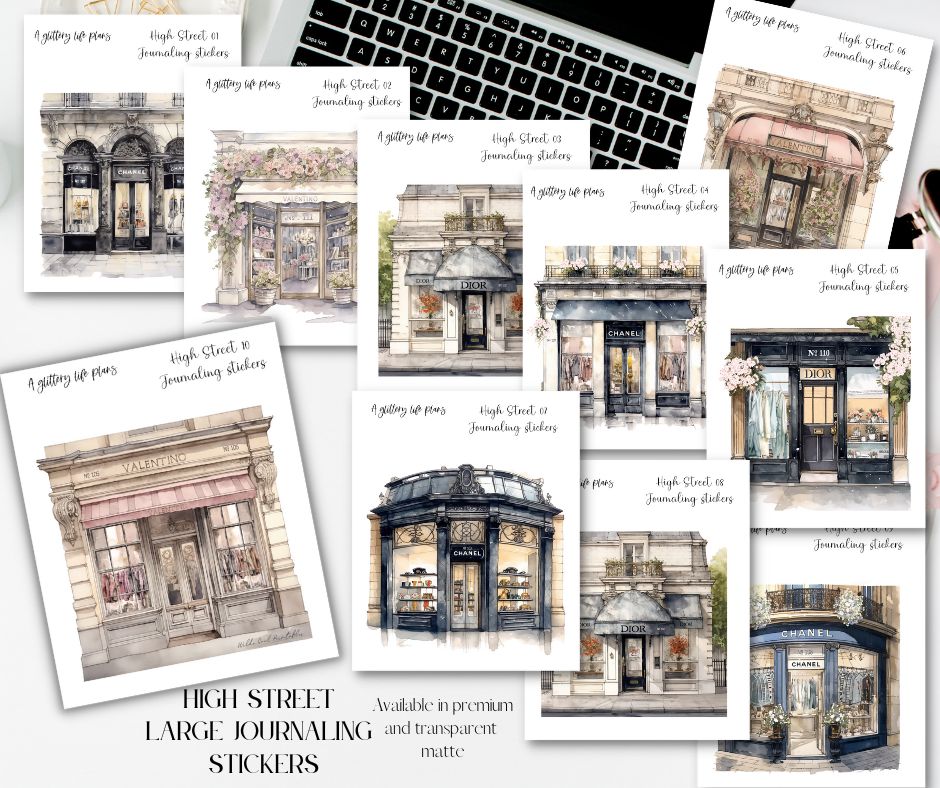 High Street Large Deco Stickers for Planners and Journals