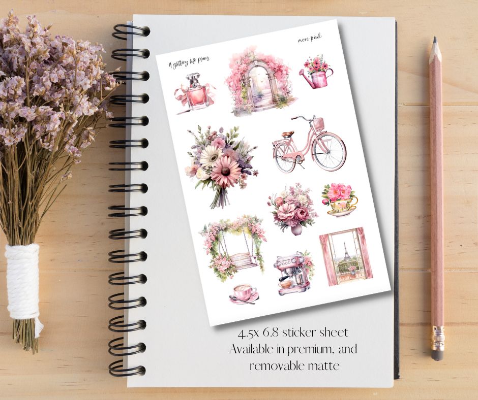 More Pink XL Deco Stickers for Planners and Journals