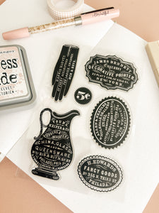 Fancy Goods Stamp Set of 6 Clear Stamps