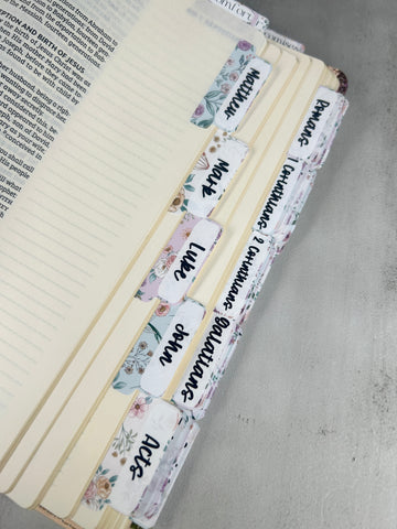 Sweet Florals Bible Tabs, Bible Index Tabs, Vinyl Bible Tab Stickers