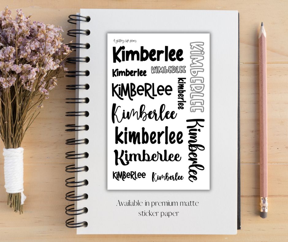 Custom Name Deco Stickers – A Glittery Life Plans