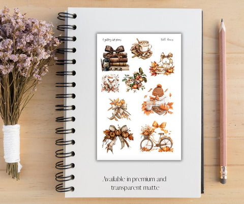 Jumbo Fall Bows deco Sticker Sheet for Planners and Journals