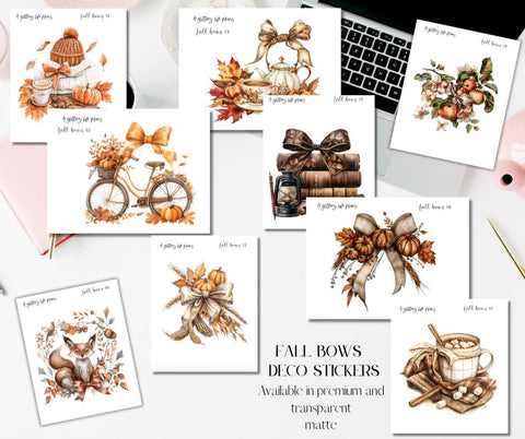 Fall Bows XL Large Deco Stickers for Planners and Journals