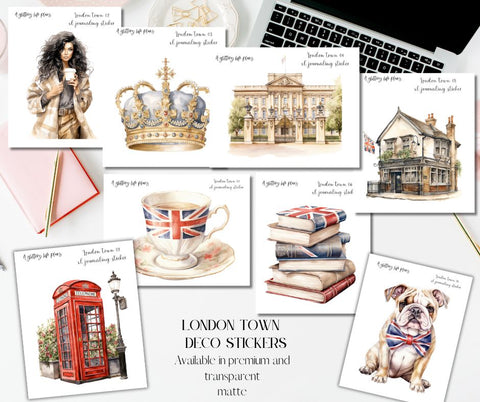 London Town XL Large Deco Stickers for Planners and Journals