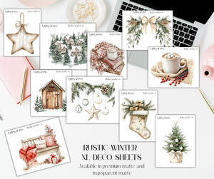 Rustic Winter XL Large Deco Stickers for Planners and Journals