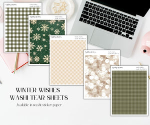 Winter Wishes Washi Tear Sticker Sheets for Planners and Journals