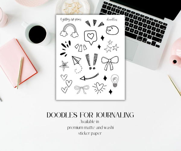 Doodles Deco Stickers for Planners and Journaling