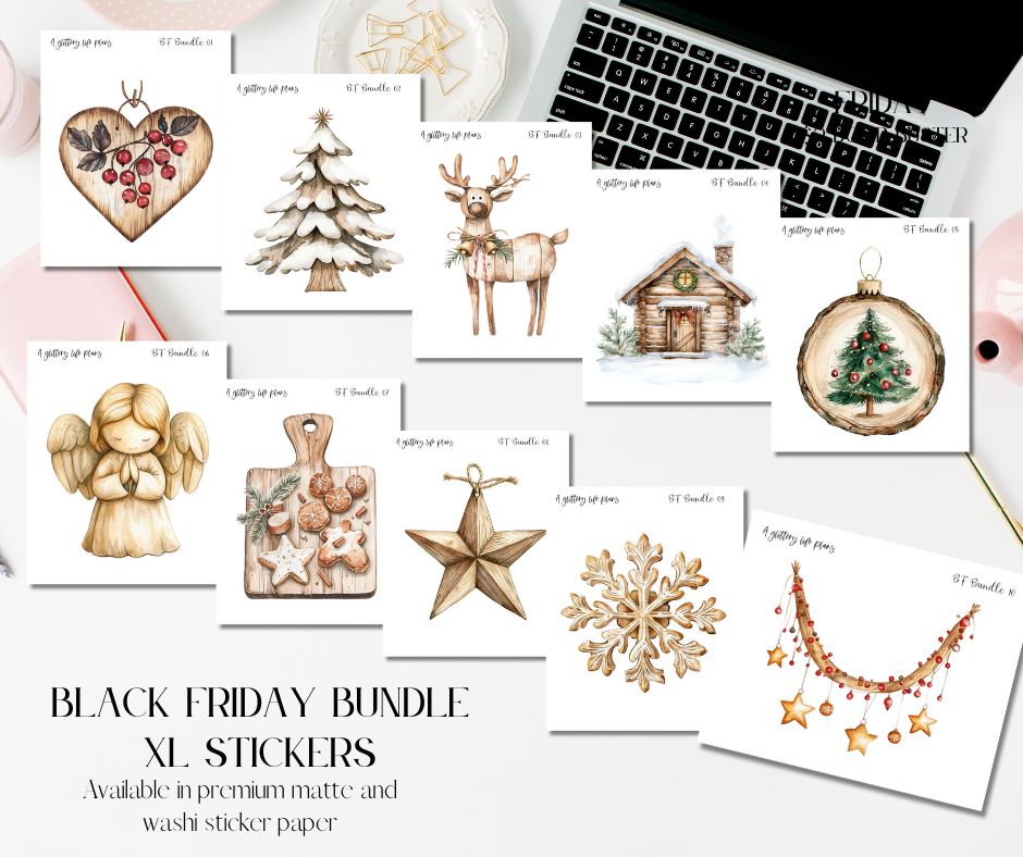 Black Friday XL Bundle of Decorative Stickers for Planners and Journals