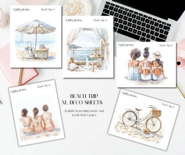Beach Trip XL Large Deco Stickers for Planners and Journals
