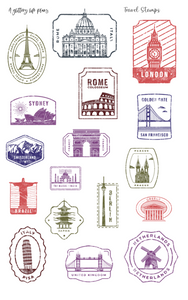 Travel Stamps Deco Stickers for Planners and Journals