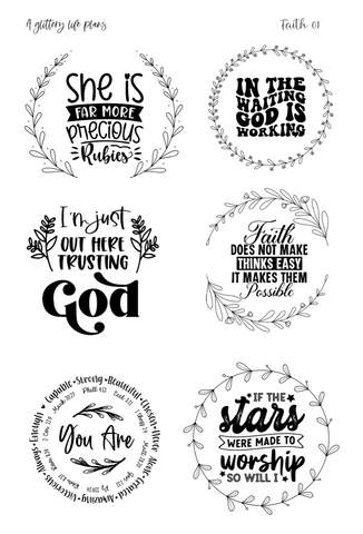 Bible Journaling (Faith 01) Script Stickers for Planners and Journals