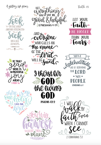 Bible Journaling (Faith 05) Script Stickers for Planners and Journals