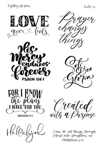 Bible Journaling (Faith 04) Script Stickers for Planners and Journals
